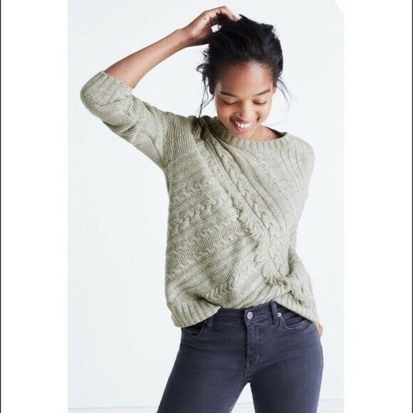 Madewell Sweaters - Madewell Cableknit Fringe Sweater Size XS
